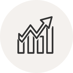 上に上がるグラフ