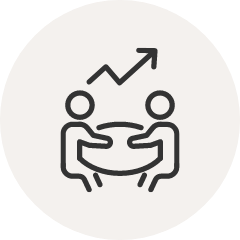 上に上がるグラフ